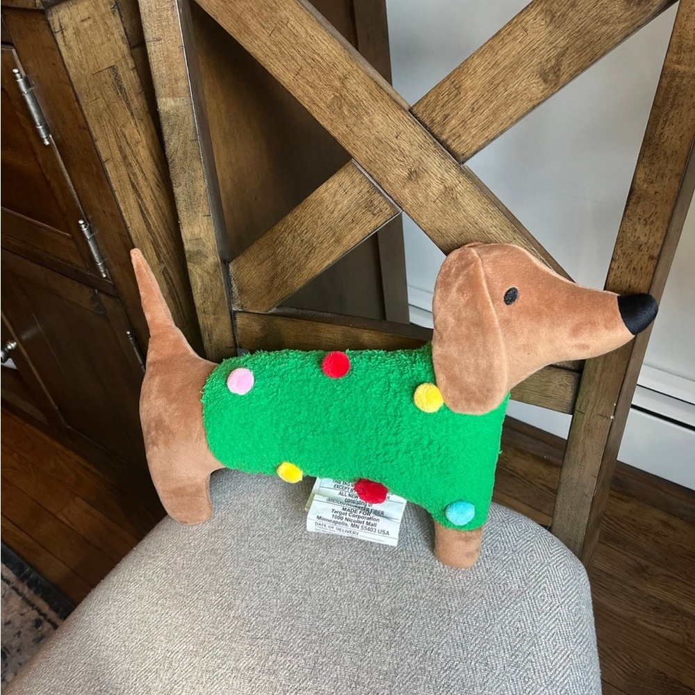 Target Wondershop 2023 Shaped Dog with Christmas Sweater Novelty Throw P…